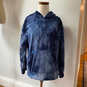 Youth Tie Dye Fleece Hoodie, Blue, M